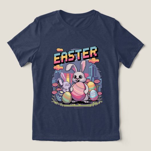 Pixellatie van pastel Tri-Blend shirt (Design voorkant)