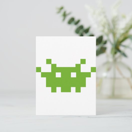 pixelmonster ouderwets gamen briefkaart (Staand voorkant)
