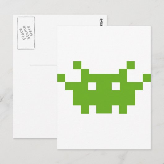 pixelmonster ouderwets gamen briefkaart (Voorkant / Achterkant)