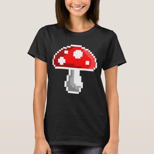 Pixelpaddenstoel T-shirt (donker) (Voorkant)