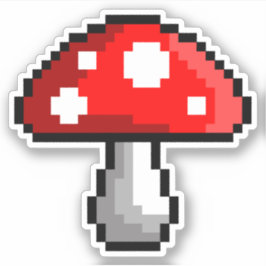 Pixelpaddenstoel vinylsticker sticker