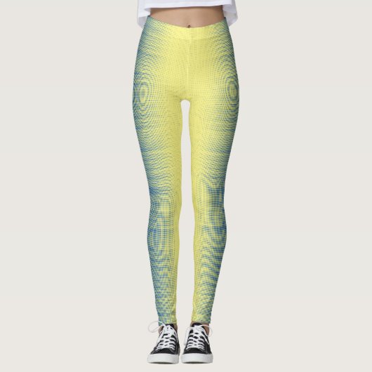 Pixelpatroon 01.B.bw.Yellow BG Leggings (Voorkant)