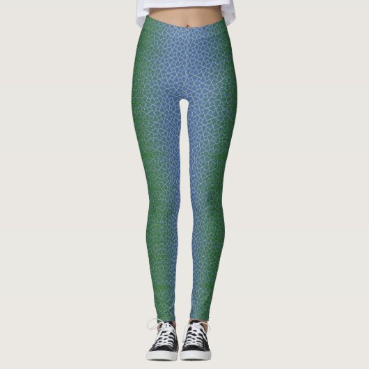 Pixelpatroon 01.GRN.bw Lblue BG Leggings (Voorkant)