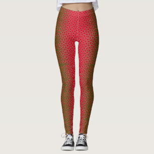 Pixelpatroon 01.GRN.bw Red BG Leggings