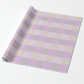 Pixelpatroon blauw krijt cadeaupapier (Uitgerold)