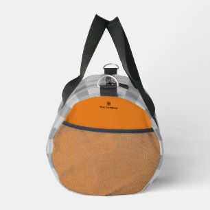 Pixelpatroon grijs, oranje accenten promotioneel plunjezak