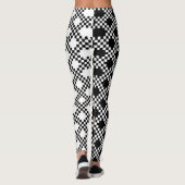 Pixelpatroon Half zwart en half wit Leggings (Achterkant)