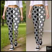 Pixelpatroon Half zwart en half wit Leggings