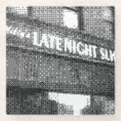 pixelpizzaplaats glazen onderzetter (Voorkant)