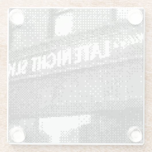 pixelpizzaplaats glazen onderzetter (Achterkant)