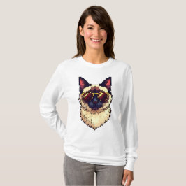Pixelpoten van de Siamese kat T-shirt