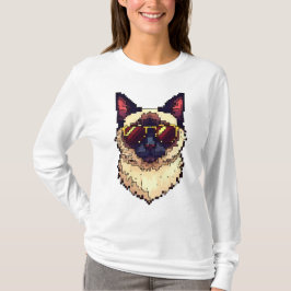 Pixelpoten van de Siamese kat T-shirt