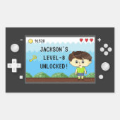 Pixels Arcade Video Game Controller Kids Birthday Rechthoekige Sticker (Voorkant)