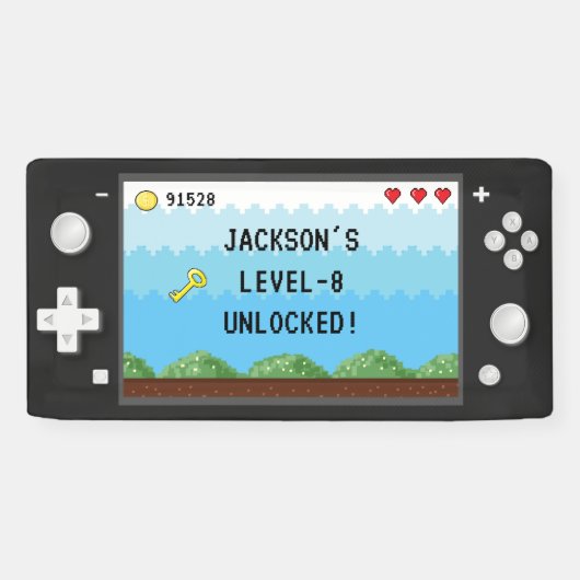 Pixels Arcade Video Game Controller Kids Birthday Spandoek (Horizontaal)