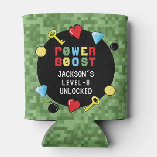 Pixels bereiken gameniveau op kinderen van zaterda blikjeskoeler (Achterkant)