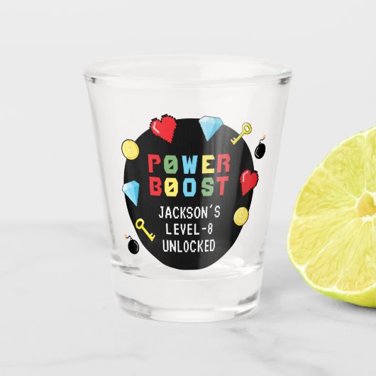 Pixels bereiken gameniveau op kinderen van zaterda shot glas (Voorkant)