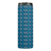 Pixels Blue Hummingbird Thermosbeker (Achterkant)