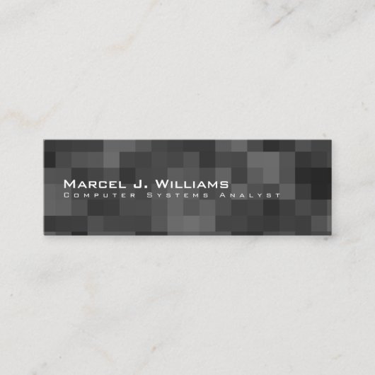 Pixels minimalistisch modern professioneel boek. mini visitekaartje (Voorkant)