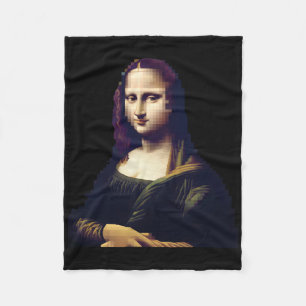 Pixels Mona Lisa Digitale Renaissance Remix Stic Fleece Deken