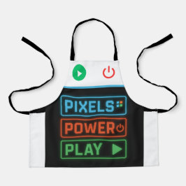 Pixels Power Play Gamer Apron – Fun Gaming Style Schort