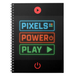 Pixels Power Play Gamer Notitieboek – Level Up!