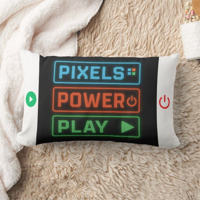 Pixels Power Play Gamer Pillow – Retro Pixel Art F Kussen (Deken)