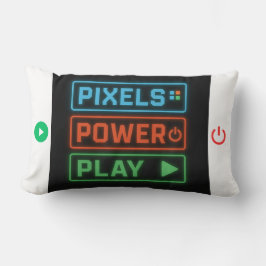 Pixels Power Play Gamer Pillow – Retro Pixel Art F Kussen