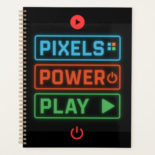Pixels Power Play Gamer Planner – Game On! (Voorkant)