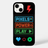 Pixels Power Play iPhone Case – Retro Gamer Telefo (Achterkant)
