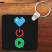 Pixels Power Play Keychain – Retro Gamer Accessory (Achterkant)