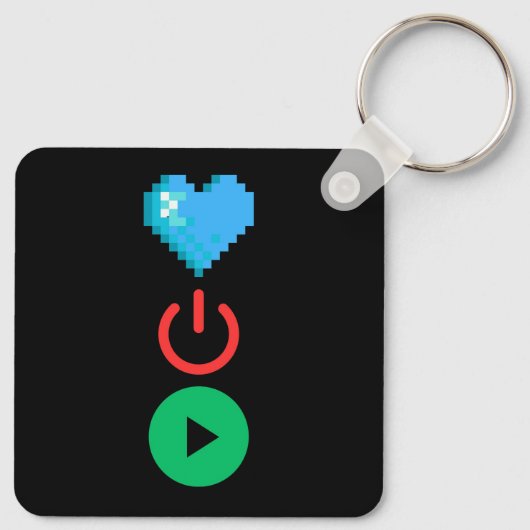 Pixels Power Play Keychain – Retro Gamer Accessory (Achterkant)