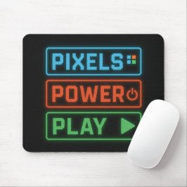 Pixels Power Play – Retro Gamer Mousepad Design Muismat