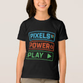 Pixels Power Play T-Shirt – Kids’ Gaming Tee (Voorkant)