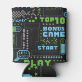 Pixelspelstijl: abstract naadloos patroon blikjeskoeler (Achterkant)