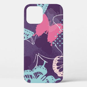 Pixelte graffiti butterflies in een  kleur p Case-Mate iPhone case
