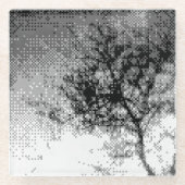 pixeltekenstructuur glazen onderzetter (Voorkant)