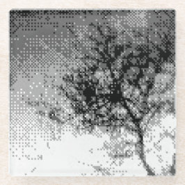 pixeltekenstructuur glazen onderzetter