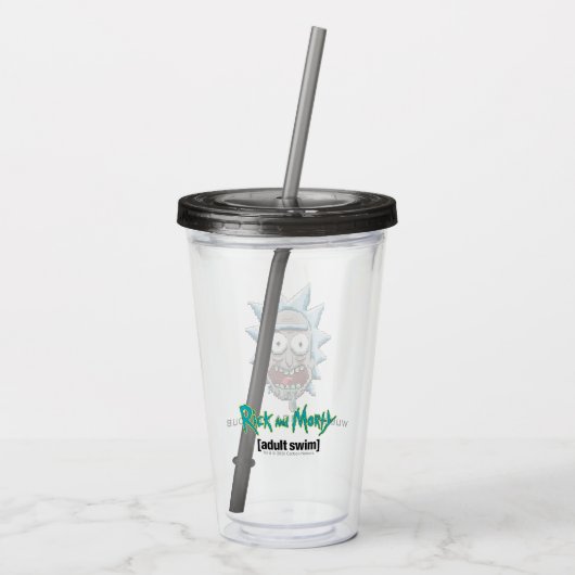 Pixelverse Rick Drooling Head Acryl Drinkbeker (Achterkant)