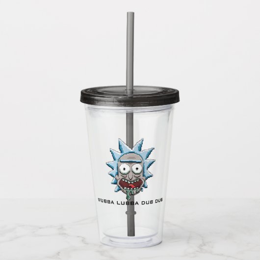 Pixelverse Rick Drooling Head Acryl Drinkbeker (Voorkant)