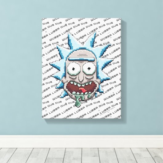 Pixelverse Rick Drooling Head Canvas Afdruk (Insitu (Houten vloer))