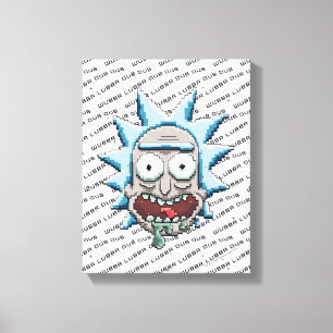 Pixelverse Rick Drooling Head Canvas Afdruk