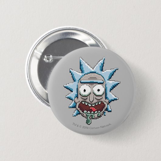 Pixelverse Rick Drooling Head Ronde Button 5,7 Cm (Voorkant /achterkant)
