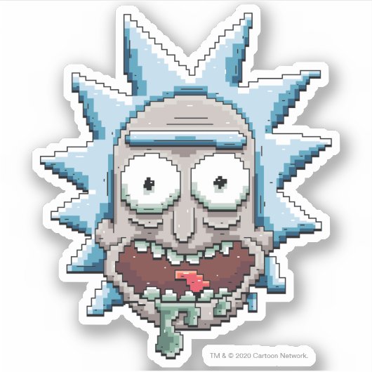 Pixelverse Rick Drooling Head Sticker (Voorkant)