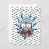 Pixelverse Rick Drooling Head Uitnodiging Briefkaart (Voorkant / Achterkant)