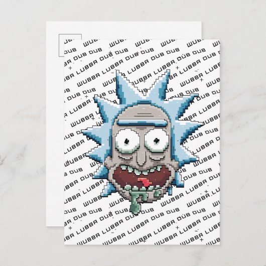 Pixelverse Rick Drooling Head Uitnodiging Briefkaart (Voorkant / Achterkant)