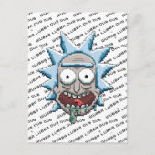 Pixelverse Rick Drooling Head Uitnodiging Briefkaart (Voorkant)