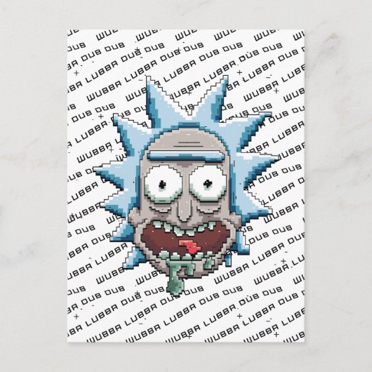 Pixelverse Rick Drooling Head Uitnodiging Briefkaart (Voorkant)