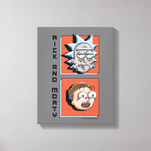 Pixelverse Rick en kleurenscherm Canvas Afdruk