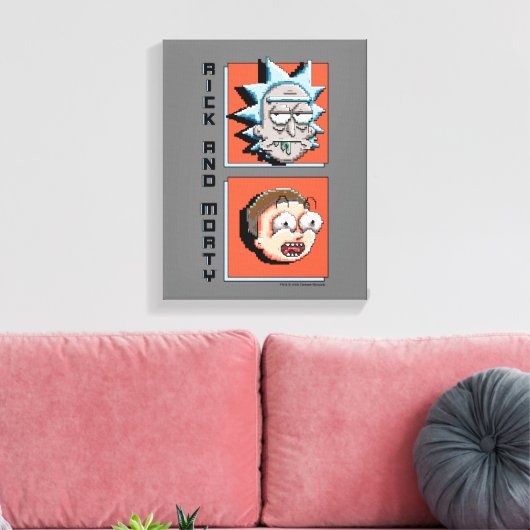 Pixelverse Rick en Morty Panel Graphic Canvas Afdruk (Insitu (Woonkamer))