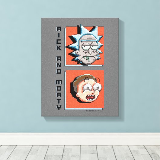 Pixelverse Rick en Morty Panel Graphic Canvas Afdruk (Insitu (Houten vloer))